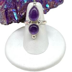 AMETHYST Gemstone Sterling Silver Ring Size 7